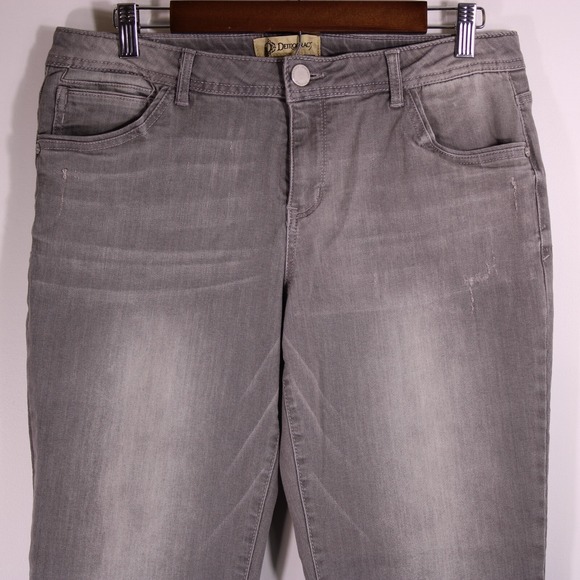 Democracy Jeans Womens 10‎ Gray Sequined Embellished Cuffs Stretch Fits32x25.25 - Picture 7 of 16